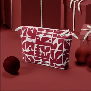 Vuori Limited Edition Holiday Pouch Strawberry Red & White Cosmetic Bag